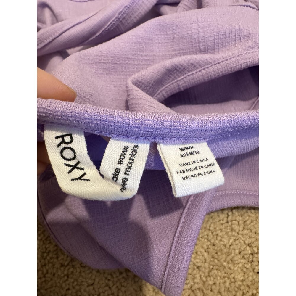 Roxy Ribbed Racerback Crop Tank - Size M - Lavender - Picture 3 of 3